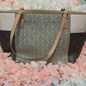 Liz Claiborne Diamond Pattern Shoulder Bag - Beige, Tan And Brown